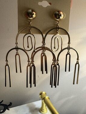 Gold Dangle Statement Earrings